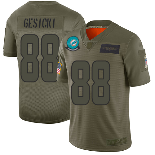 Nike Miami Dolphins #88 Mike Gesicki Camo Youth Stitched NFL Limited 2019 Salute to Service Jersey->youth nfl jersey->Youth Jersey